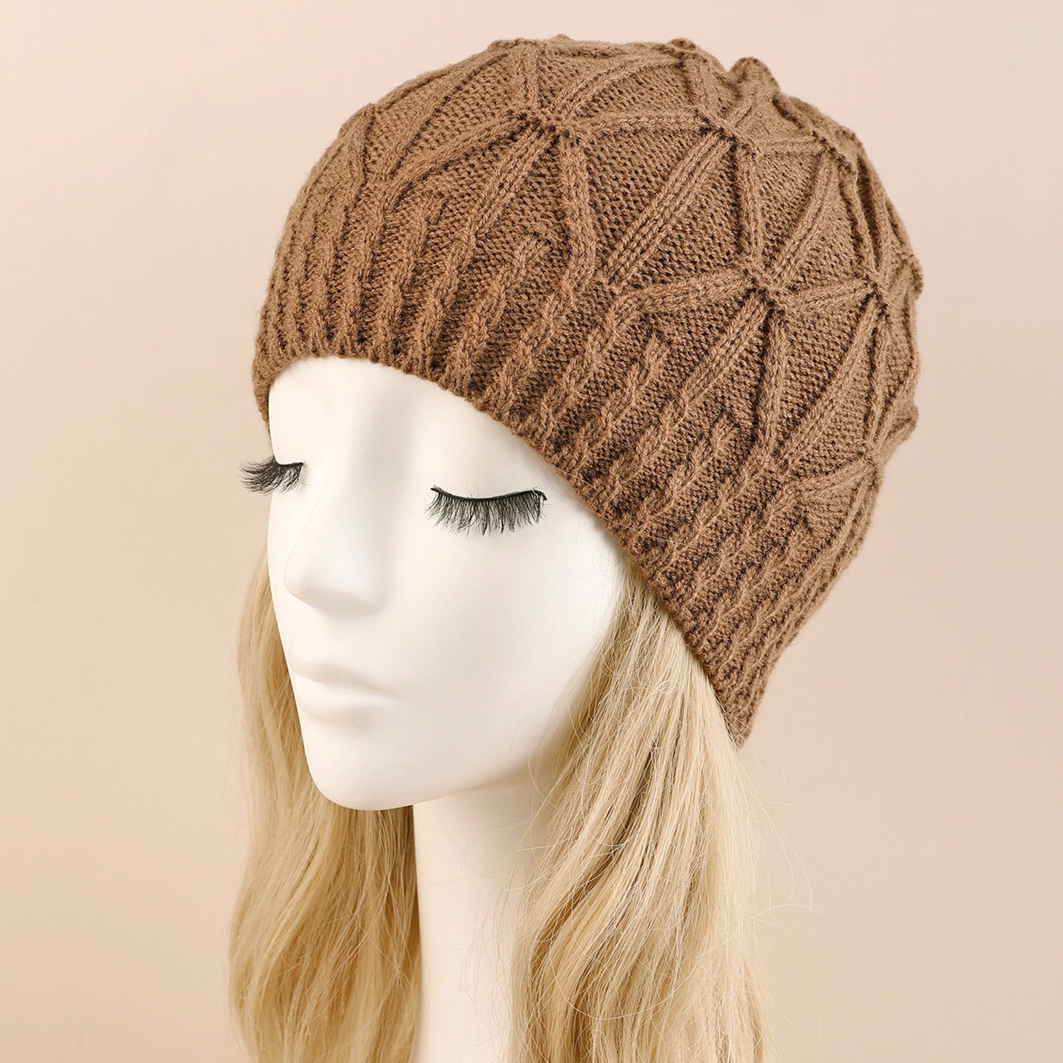 Wholesale Autumn and Winter Hemp Pattern Single Layer Wool Knitted Acrylic Hat